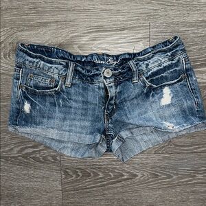 AMERICAN EAGLE Outfitters Distressed Blue Jean Shorts